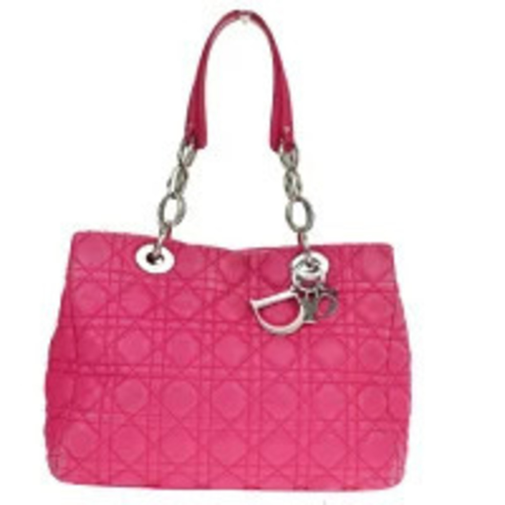 Christian Dior Lady Cannage Pink Leather Handbag